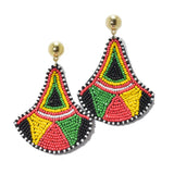 95717, GEOMETRIC SEED BEAD EARRING, BLACK HISTORY MONTH