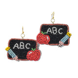 95721, ABC TEACHER/SCHOOL SEED BEAD EARRING