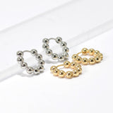 95724, 0.5" BALL STAINLESS STEEL HUGGIE HOOP EARRING