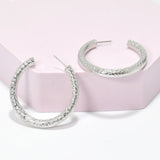 95726, 40MM TEXTURED ROUND HOOP EARRING
