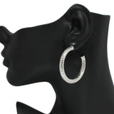 95726, 40MM TEXTURED ROUND HOOP EARRING