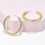 95726, 40MM TEXTURED ROUND HOOP EARRING