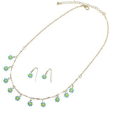 95735, DAINTY ENAMEL DAISY FLOWER CHARM NECKLACE