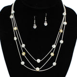 95738, ROUND GEOMETRIC WITH RHINESTONE ACCENT NECKLACE