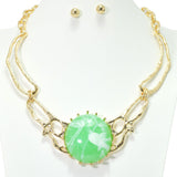 95756, ROUND CELLULOID ACETATE ACCENT NECKLACE