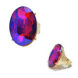 95762, BIG SIZE OVAL RHINESTONE STRETCH RING