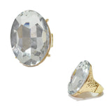 95762, BIG SIZE OVAL RHINESTONE STRETCH RING