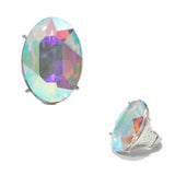95762, BIG SIZE OVAL RHINESTONE STRETCH RING
