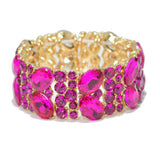 95771, OVAL RHINESTONE ACCENT STRETCH BRACELET, WEDDING, BRIDAL, PROM