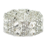 95771, OVAL RHINESTONE ACCENT STRETCH BRACELET, WEDDING, BRIDAL, PROM