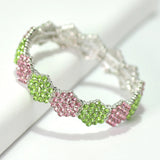 95772, HEXAGON CRYSTAL RHINESTONE STRETCH BRACELET, WEDDING, BRIDAL, PROM