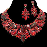 95775, MULTI SHAPE RHINESTONE EVENING NECKLACE SET, WEDDING, BRIDAL, PROM