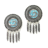 Western Feather Charm Accent Earring