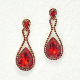 95931, TEARDROP ACCENT RHINESTONE EVENING EARRING, WEDDING, BRIDAL, PROM