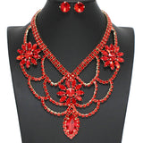 95944, MULTI RHINESTONE EVENING NECKLACE SET, WEDDING, BRIDAL, PROM
