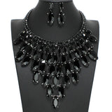 95945, MARQUISE RHINESTONE ACCENT EVENING NECKLACE SET, WEDDING, BRIDAL, PROM