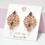 95946, MARQUISE RHINESTONE ACCENT EVENING CLIP ON EARRING, WEDDING, BRIDAL, PROM