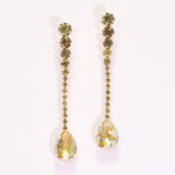 95947, TEARDROP RHINESTONE DROP DANGLE EVENING EARRING, WEDDING, BRIDAL, PROM