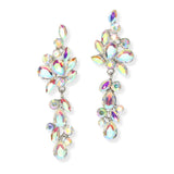 95948, MULTI SHAPE RHINESTONE EVENING EARRING