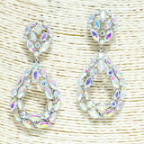 Teardrop Rhinestone Evening Earring, Wedding, Bridal, Prom - view 3