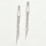 95953, PAVE RHINESTONE LONG DROP EARRING, WEDDING, BRIDAL, PROM