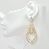 95960, CUBIC ZIRCONIA ACCENT EVENING EARRING, WEDDING, BRIDAL, PROM