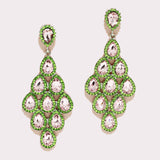 95970, TEARDROP RHINESTONE ACCENT EVENING EARRING