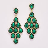 95970, TEARDROP RHINESTONE ACCENT EVENING EARRING