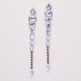 95971, MULTI SHAPE RHINESTONE LONG DROP DANGLE EARRING