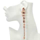 95971, MULTI SHAPE RHINESTONE LONG DROP DANGLE EARRING