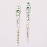 95971, MULTI SHAPE RHINESTONE LONG DROP DANGLE EARRING