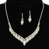 95998, MARQUISE ACCENT CRYSTAL RHINESTONE NECKLACE SET, WEDDING, BRIDAL, PROM