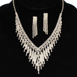 95999, CRYSTAL RHINESTONE NECKLACE SET, WEDDING, BRIDAL, PROM