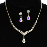 96000, TEARDROP ACCENT CRYSTAL RHINESTONE NECKLACE SET