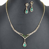 96000, TEARDROP ACCENT CRYSTAL RHINESTONE NECKLACE SET