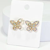 96001, BUTTERFLY PAVE RHINESTONE STUD EARRING
