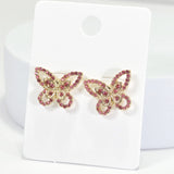 96001, BUTTERFLY PAVE RHINESTONE STUD EARRING