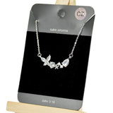 96003, MULTI RHINESTONE BUTTERFLY CUBIC ZIRCONIA NECKLACE