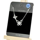 96004, BUTTERFLY CUBIC ZIRCONIA NECKLACE