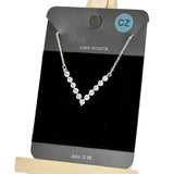 96005, V-SHAPE CUBIC ZIRCONIA NECKLACE