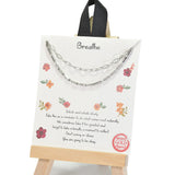 96019, GOLD DIPPED, "BREATHE" DAINTY LAYERED CHAIN NECKLACE
