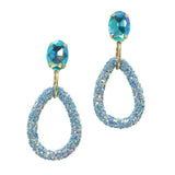 Rhinestone Accent with Glitter Teardrop Dangle Earring - view 2