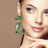 Western Cowboy Boots Rhinestone Enamel Earring