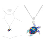 SEA Turtle Enamel Pendant Necklace, SEA Life, Ocean Theme