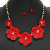 96064, MATTE FINISH FLOWER STATION NECKLACE