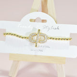 96082, PAVE RHINESTONE STAINLESS STEEL STRETCH BRACELET