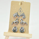 Western Horse Stud Earring SET