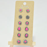 Western Concho Accent Stud Earring SET