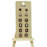 Western Geometric Concho Accent Stud Earring SET - view 2