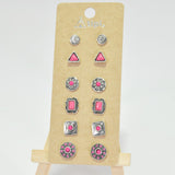 Western Geometric Concho Accent Stud Earring SET